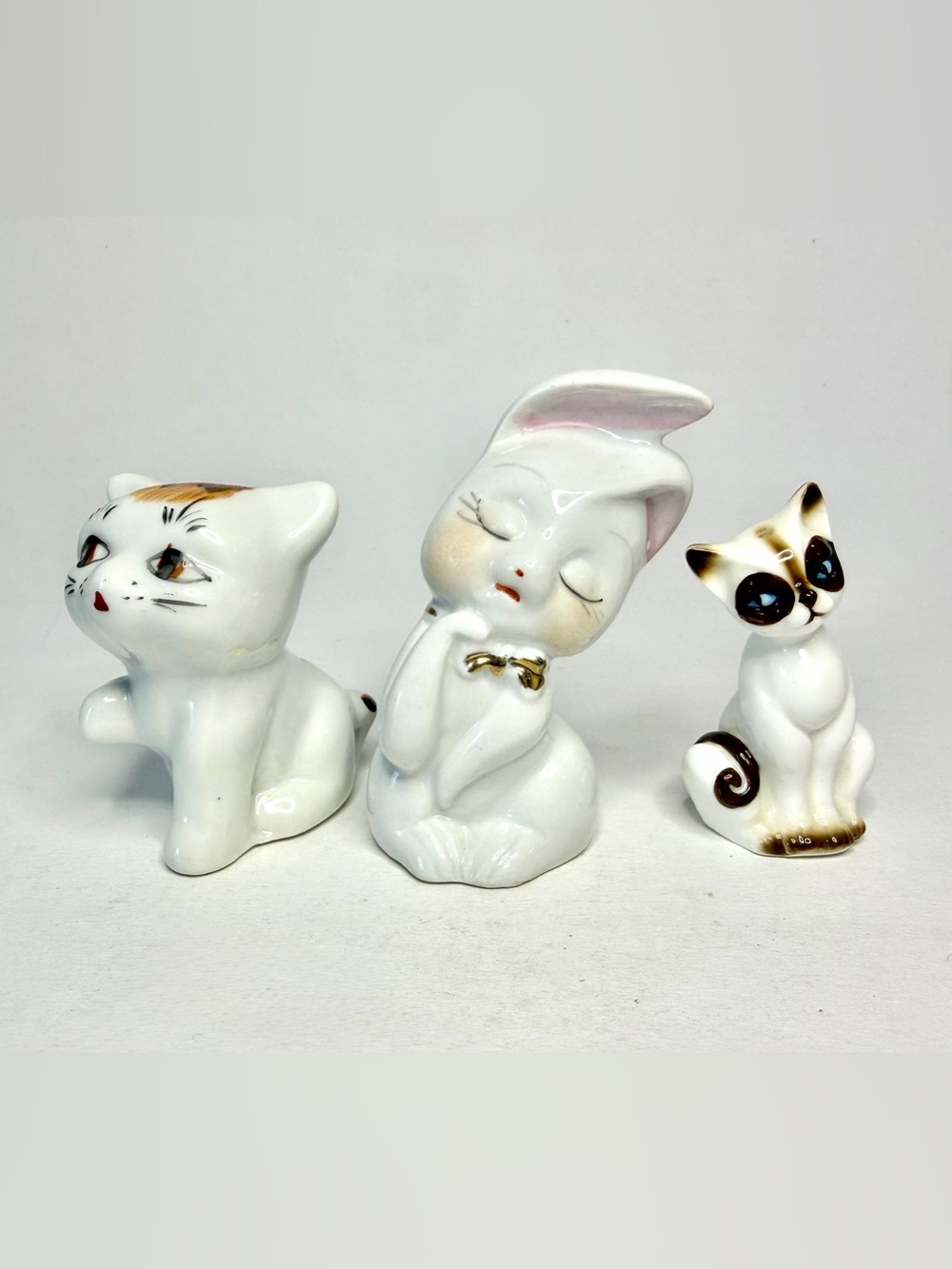c.1950s–70s Vintage Porcelain Animal Figurines – Set of 3